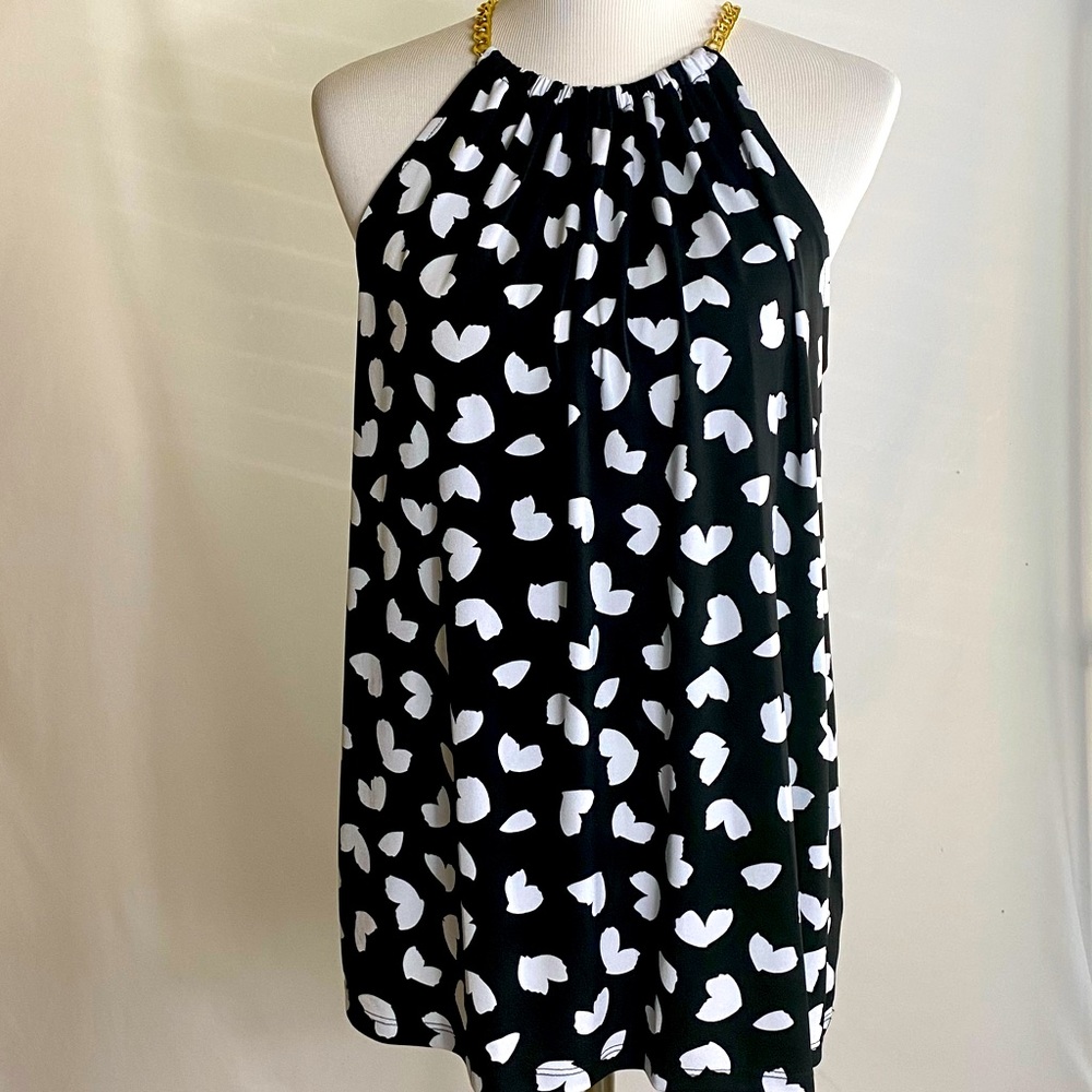 Michael Kors Black & white chain Shoulder Top gorgeous